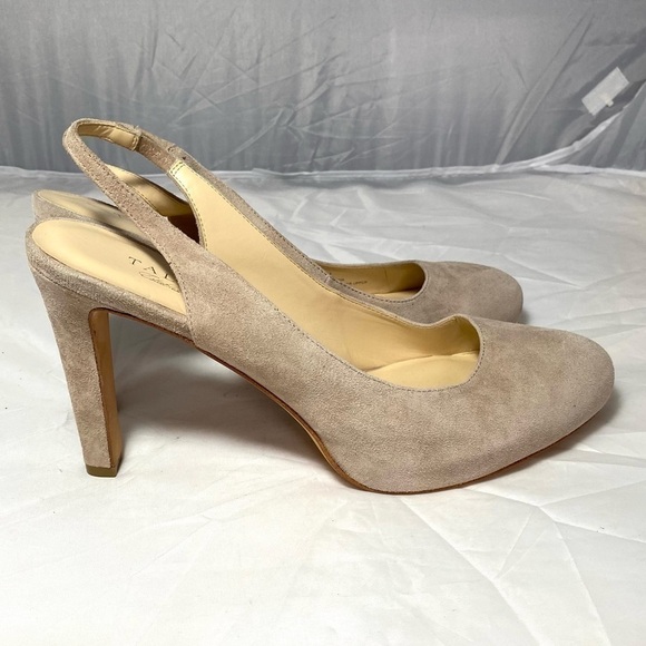 Talbots almond toe nude slingback heels size 9.5 - Picture 4 of 7